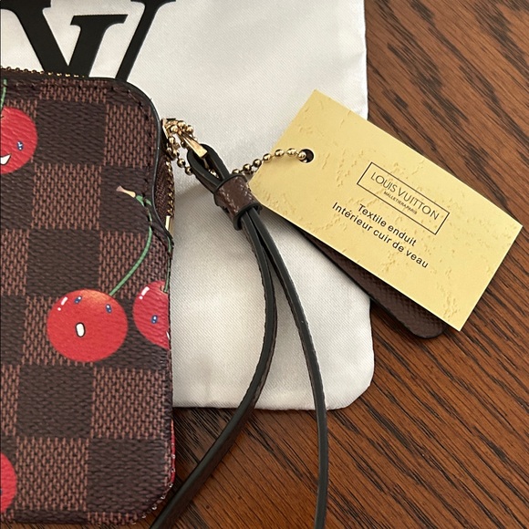 Designer Brown Monogram Cherry-Print 20” Mini Speedy with Matching Pouch - Picture 2 of 3